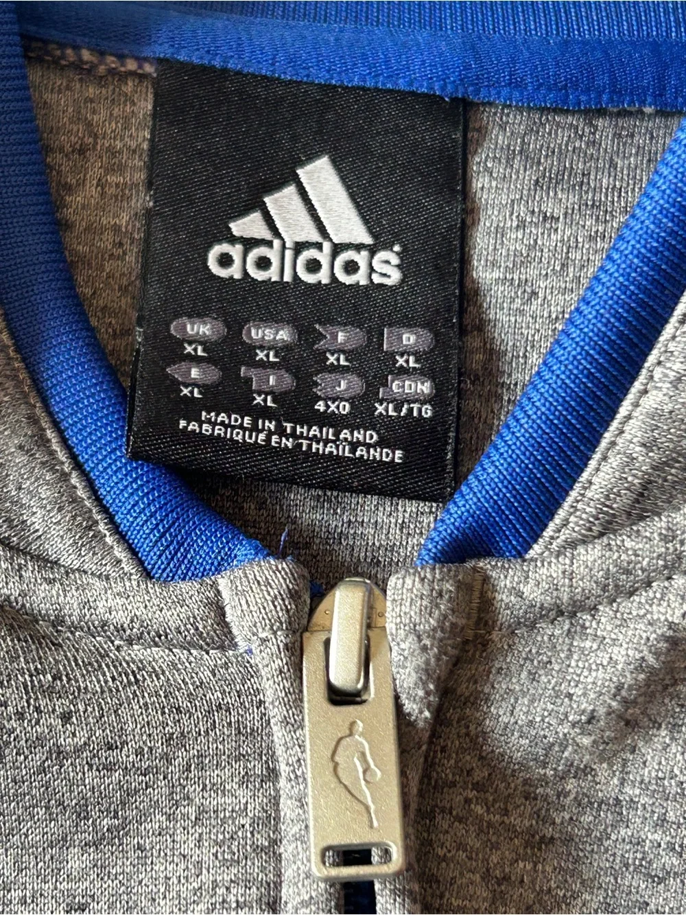 Adidas NBA Knicks On-Court Winter Full Zip Track Jacket Charcoal/Royal Blue